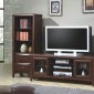 Dark Walnut Finish Stylish Entertainment Unit W/Optional Towers