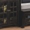 Antique Black Finish Wall Entertainment Unit W/Book Shelves