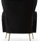 Opera Accent Chair 532 in Black Velvet Fabric by Meridian