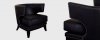 Black Faux Leather Modern Eclipse Club Chair