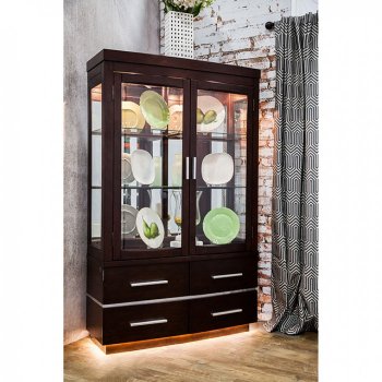 Lawrence CM3130HB Curio in Dark Cherry w/Touch Lights [FABU-CM3130HB-Lawrence]