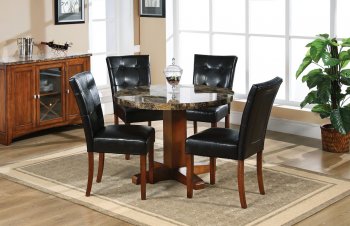 Medium Brown Cherry Dinette w/Round Marble-Like Table Top [HLDS-D360R]