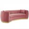 Enthusiastic Sofa in Dusty Rose Velvet Fabric by Modway