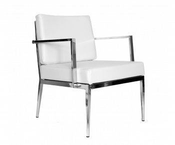 Nancy Armchair in White Leather by Whiteline [WLCC-Nancy White]