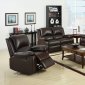 Oxford Reclining Sofa CM6555 in Dark Brown Leatherette w/Options