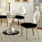 Valo CM3727 5Pc Dining Set w/Round Table in Metal, Glass & Black