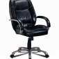 Black Vinyl Leather Cushion Backed Modern Office Chair