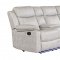 U6026 Motion Sectional Sofa in Light Gray Fabric by Global