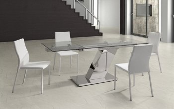 Sleek 5pc Dining Set by Whiteline Imports w/Options [WLDS-Sleek]