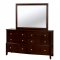 Ferrero CM7483 5Pc Bedroom Set in Brown Cherry Finish w/Options