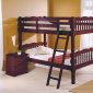 Dark Cherry Finish Contemporary Twin Bunk Bed