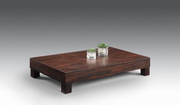 Zebrano Finish Low Base Contemporary Coffee Table [CVCT-Manhattan Zebrano]