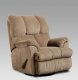 Tan Fabric Elegant Modern Swivel Rocker Recliner