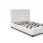 White Bonded Leather Modern Tufted Zen Bed