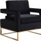 Noah Accent Chair 511 in Black Velvet Fabric by Meridian