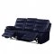 Aashi Motion Sofa 55370 Midnight Blue Leather-Gel Match by Acme