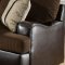 Brown Fabric Sofa & Loveseat Set w/Dark Bonded Leather Base