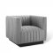 Conjure Accent Chair in Light Gray Velvet by Modway