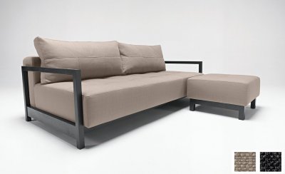 Grey, Sand or Olive Fabric Modern Convertible Sofa Bed