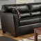 Black Faux Leather Modern Casual Sofa & Loveseat Set w/Options