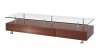 Many TV Unit in Walnut w/Clear Glass Top by Whiteline Imports