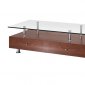 Many TV Unit in Walnut w/Clear Glass Top by Whiteline Imports