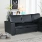 F6890 Convertible Sectional Sofa in Black Faux Leather by Boss