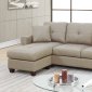 F6572 Reversible Sectional Sofa in Beige Fabric by Poundex