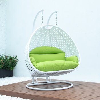 Wicker Hanging Double Egg Swing Chair ESCW-57LG by LeisureMod [LMOUT-ESCW-57LG]