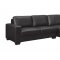 U821 Sectional Sofa in Dark Gray Faux Leather by Global