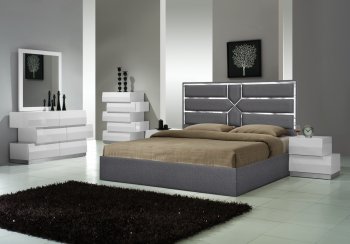 Da Vinci Bedroom Charcoal - J&M w/Optional Milan White Casegoods [JMBS-Da Vinci Charcoal Milan Wh]