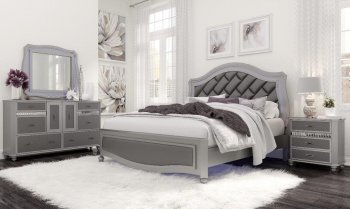 Remi Bedroom Set in Silver by Global w/Options [GFBS-Remi Silver]