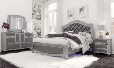 Remi Bedroom Set in Silver by Global w/Options