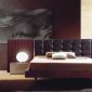 Warm Cappuccino Finish Modern Bedroom With Leather Details