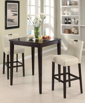 102587 3Pc Pub Set by Coaster w/Choice of Color Stools