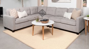 Georgina Sectional Sofa 551705 in Steel Beige Fabric by Coaster [CRSS-551701 Georgina]