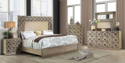 Markos Bedroom CM7393 in Weathered Light Oak w/Options