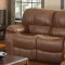 Chocolate Bonded Leather Modern Motion Loveseat & Sofa w/Options