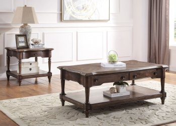 Heath Court 3Pc Coffee & End Table Set 1682 -Brown - Homelegance [HECT-1682-30-Heath Court]