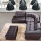 Chocolate or Beige Italian Leather Modern Sectional Sofa