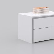 Zen Set of 2 Nightstands High Gloss White Lacquer by Casabianca