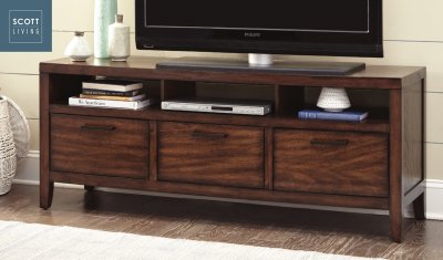 Silas TV Stand 701060 in Warm Brown - Scott Living by Coaster