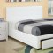 F9314 Bedroom Set by Boss w/ White Faux Leather Upholstered Bed