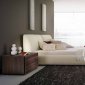 Beige Finish Modern Bed w/Optional Wenge Finish Casegoods