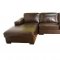 Modern Sectional Sofa In Dark Brown Leather