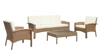 Brook Patio Sofa 4Pc Set w/Oatmeal or Espresso Base by Modway [MWOUT-Brook]