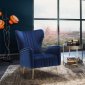 Opera Accent Chair 532 in Navy Velvet Fabric by Meridian