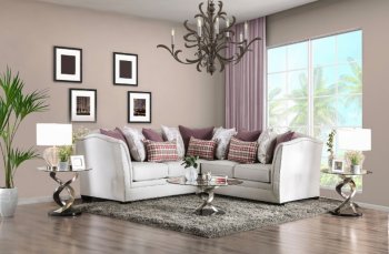 Kizzy Sectional SM2677 in Beige Chenille Fabric w/Options [FASS-SM2677-Kizzy]