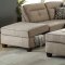 F6522 Sectional Sofa in Mocha Fabric by Boss