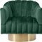 Farrah Accent Chair 520 in Green Velvet Fabric by Meridian